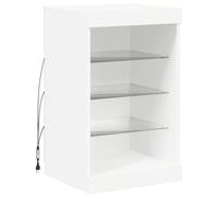 vidaXL Buffet avec Lumières LED, Armoire Latérale de Rangement, Organisateur de Salon Salle de Séjour Maison Intérieur, Moderne, Blanc