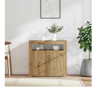 vidaXL Buffet avec lumières LED chêne artisanal bois d'ingénierie 856362
