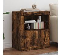 Vidaxl Buffet Avec Lumières Led Chêne Fumé 60,5x37x67 Cm Multicolore