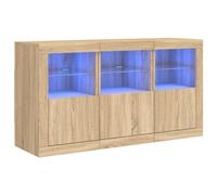 vidaXL Buffet avec lumières LED – Chêne Sonoma 123x37x67 cm
