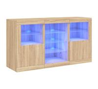 vidaXL Buffet avec lumières LED chêne Sonoma 123x37x67 cm