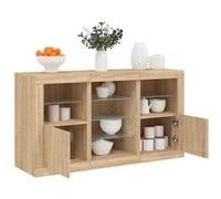 vidaXL Buffet avec lumières LED Chêne Sonoma 123x37x67 cm