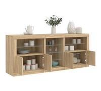 vidaXL Buffet avec lumières LED chêne sonoma 162x37x67 cm3209032 chêne G