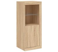 vidaXL Buffet avec lumières LED – Armoire latérale de rangement 41x37x100 cm, Chêne Sonoma