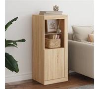 vidaXL Buffet avec lumières LED – Armoire latérale de rangement 41x37x100 cm, Chêne Sonoma