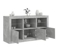 vidaXL Buffet avec lumières LED gris béton 123x37x67 cm3209061 Gris G