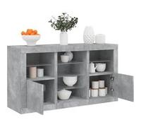vidaXL Buffet 3209082 avec lumières LED gris béton 123x37x67 cm