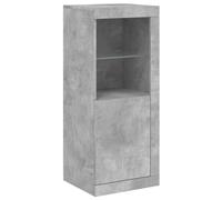 vidaXL Buffet 836647, armoire latérale avec lumières LED, rangement moderne, gris béton 41x37x100 cm