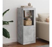vidaXL Buffet avec Lumières LED, Armoire Latérale de Rangement, Organisateur de Salon Salle de Séjour Maison Intérieur, Moderne, Gris Béton