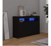 vidaXL Buffet avec Lumières LED, Meuble de Rangement, Armoire de Rangement, Organisateur de Salon Chambre Salle de Séjour Intérieur, Noir