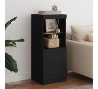 vidaXL Buffet 836687 Armoire latérale avec lumières LED, bois d'ingénierie 41x37x100 cm Noir