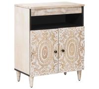vidaXL Buffet avec porte Blanc 60 x 33,5 x 75 cm Bois de mangue massif