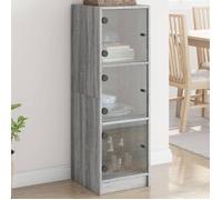 vidaXL Buffet 836390 – Portes en verre, armoire latérale avec rangement, moderne