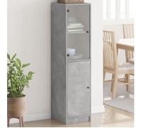 vidaXL Buffet porte en verre 35x37x142 cm Gris béton – Modèle 836444