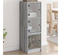 vidaXL Buffet 836390 – Portes en verre, armoire latérale avec rangement, moderne