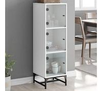VIDAXL Buffet - Blanc avec portes en verre
