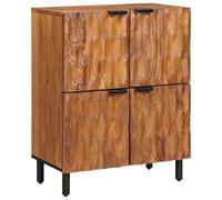 vidaXL Buffet avec Stockage Finition Acacia Brun 60 x 33 x 75 cm, Buffet Contemporain, en Bois de Mangue Blanc, Rangement Pratique, Meuble décoratif pour intérieur