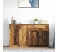 vidaXL Buffet avec tiroir 3 pcs Bois Ancien Bois d'ingénierie