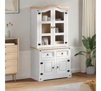 vidaXL Buffet avec tiroir Blanc 100 x 48,5 x 179 cm Pin massif