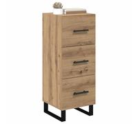 vidaXL Buffet avec tiroir Chêne Artisanal 34,5 x 34 x 90 cm, Buffet Rustique, Meuble de Rangement Rectangulaire, Bois Durable, Organisation Multi-Usage pour Salon