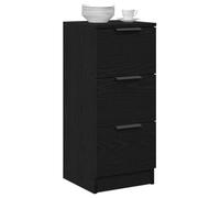 vidaXL Buffet avec tiroir Chêne Noir 30 x 30 x 70 cm Bois d'ingénierie, Meuble de Rangement stylé, Rectangle, Buffet Moderne, Pratique dans la Salle à Manger, élégant Organisateur, en Bois