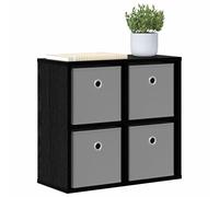 vidaXL Buffet avec tiroir Chêne Noir 49,5 x 22 x 47 cm, Rangement Moderne pour Salon, armoires Robustes, étagères spacieuses, véritables Meubles de déco