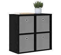 vidaXL Buffet avec tiroir Chêne Noir 59,5 x 27 x 57 cm, Rangement Moderne pour Salon, armoires Robustes, étagères spacieuses, véritables Meubles de déco