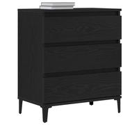 vidaXL Buffet avec tiroir Chêne Noir 60 x 35 x 70 cm Bois d'ingénierie, moderne
