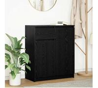 vidaXL Buffet avec tiroir chêne Noir 71x35x84 cm Bois d'ingénierie, Meuble de Rangement, Buffet, Meuble d'entrée, Meuble Buffet