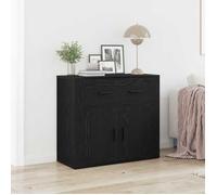 vidaXL Buffet avec tiroir Chêne noir 80 x 33 x 70 cm Bois d'ingénierie 862801
