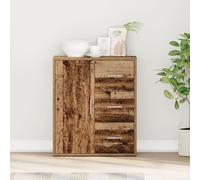 Vidaxl Buffet Avec Tiroir Vieux Bois 60 X 31 X 70 Cm Bois D'ingénierie