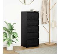 vidaXL Buffet avec tiroirs chêne Noir 37,5x35x99 cm Bois d'ingénierie, Meuble de Rangement, Armoire de Buffet, Meuble d'entrée, Meuble Buffet