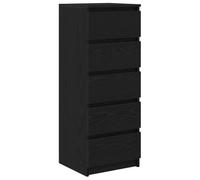 vidaXL Buffet avec tiroirs chêne Noir 37,5x35x99 cm Bois d'ingénierie, Meuble de Rangement, Armoire de Buffet, Meuble d'entrée, Meuble Buffet
