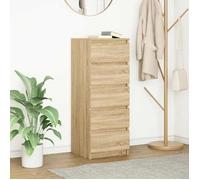 vidaXL Buffet avec tiroirs Chêne Sonoma – Bois ingénierie, 37,5x35x99 cm