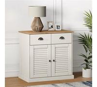 vidaXL Buffet avec tiroirs VIGO 78x40x75 cm blanc bois massif de pin, armoire de rangement, armoire de rangement de cuisine, buffet de rangement de salon 353203 Blanc G
