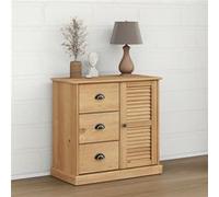 vidaXL Buffet avec tiroirs VIGO 78x40x75 cm bois massif de pin, armoire de rangement, armoire de rangement de cuisine, buffet de rangement de salon Bois G
