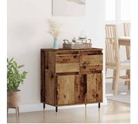 VIDAXL Buffet bas 60 x 35 x 70 cm en bois d'ingénierie et fer - 2 portes, tiroir, style contemporain