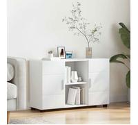 VIDAXL Buffet bas blanc 1 porte, 3 étagères - 88,5×30,5×55,5 cm, bois d'ingénierie, finition mate