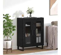 VidaXL Buffet bas chêne noir 69 5 x 34 x 90 cm - 2 portes bois d'ingénierie