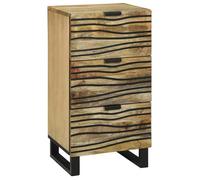 VIDAXL Buffet bas en manguier massif marron 40 x 33 x 75 cm - motif texturé, pieds en fer noir