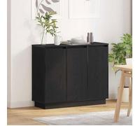 VIDAXL Buffet bas LED chêne noir 90 x 32 x 75 cm - 3 portes, bois d'ingénierie