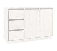 vidaXL Buffet Blanc 111x34x75 cm Bois massif de pin