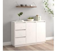 vidaXL Buffet 111 x 34 x 75 cm Bois massif de pin Blanc 813805