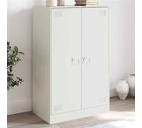 vidaXL Buffet 841666 – en acier blanc, 67 x 39 x 107 cm