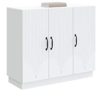 vidaXL Buffet Blanc 89 x 34,5 x 77 cm Bois d'ingénierie, Salon, Unité de Rangement Rectangulaire, Buffets Modernes, Meubles Élégan, Organisateurs Pratiques, Déco Maison