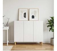 vidaXL Buffet Blanc 89 x 34,5 x 80 cm Bois d'ingénierie, Salle de séjour, Buffet Vintage, Meuble de Rangement, Style Chic avec Pieds effilés, Finition Bois Classique