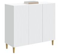 vidaXL Buffet Blanc 89 x 34,5 x 80 cm Bois d'ingénierie, Salle de séjour, Buffet Vintage, Meuble de Rangement, Style Chic avec Pieds effilés, Finition Bois Classique