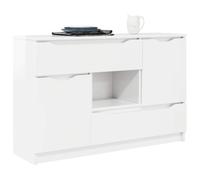 vidaXL Buffet Blanc Brillant 100 x 30 x 65,6 Bois d'ingénierie