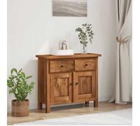 vidaXL Buffet, Armoire avec 2 Tiroirs, Commode avec Rangement de Salon Salle de Séjour Intérieur, Bois d'Acajou Massif 75x30x65 cm