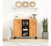Vidaxl Buffet Avec 2 Portes 90x33x75 Cm Bois Massif D'acacia Marron